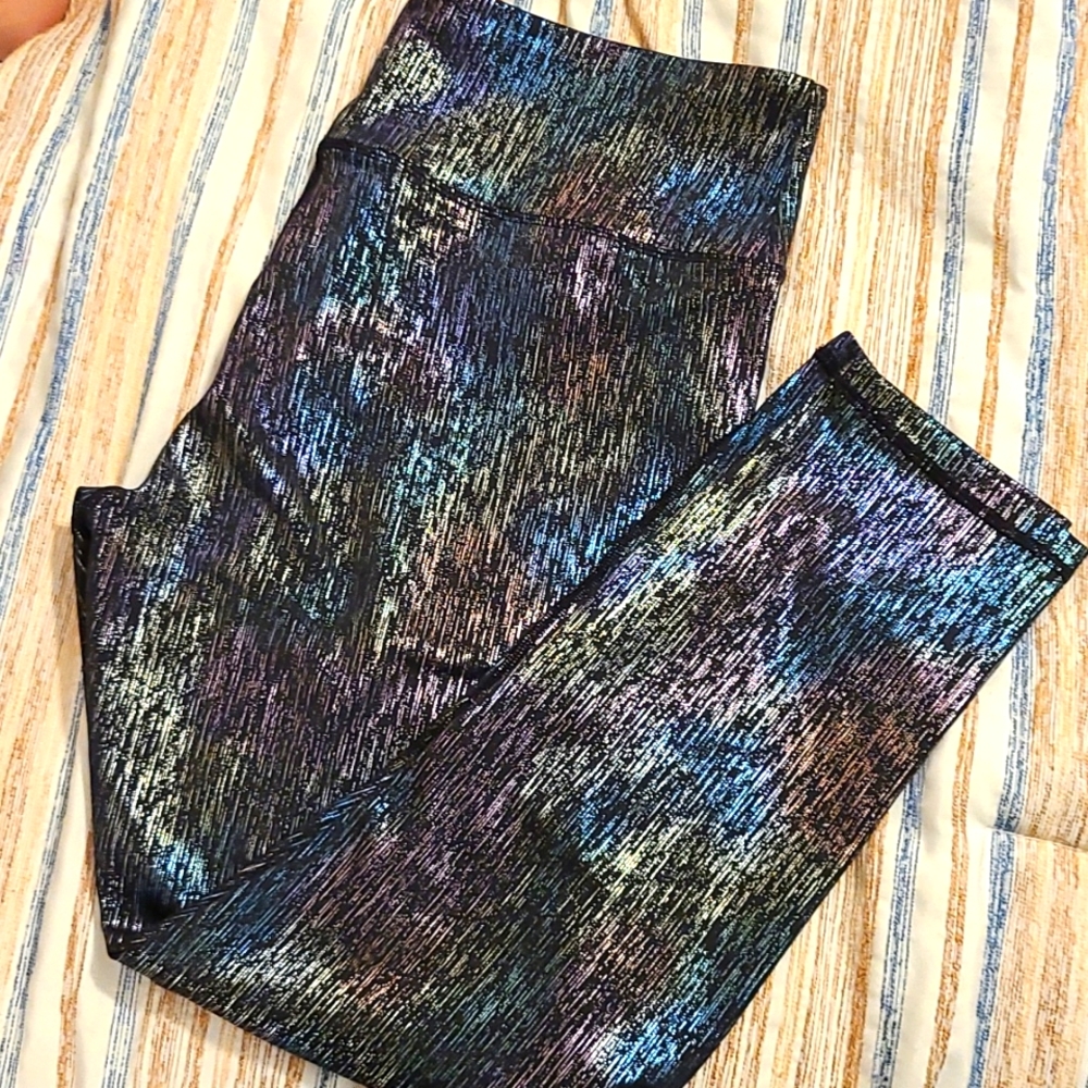 ZYIA Light n Tights Metallic Stripe 14-16 NWOT